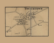 Yocumtown Village, Newberry Township, Pennsylvania 1860 Old Town Map Custom Print - York Co.