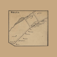 Delta Village, Peach Bottom Township, Pennsylvania 1860 Old Town Map Custom Print - York Co.
