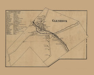 Glen Rock Village, Shrewsbury Township, Pennsylvania 1860 Old Town Map Custom Print - York Co.
