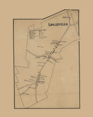 Loganville, Springfield Township, Pennsylvania 1860 Old Town Map Custom Print - York Co.