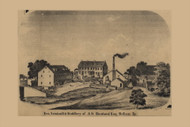 Gristmill and Distillery, Pennsylvania 1860 Old Town Map Custom Print - York Co.