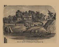 River View of J.S. Haldeman Residence, Pennsylvania 1860 Old Town Map Custom Print - York Co.