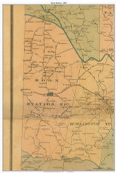 Boon Station Township, North Carolina 1893 Old Town Map Custom Print - Alamance Co.