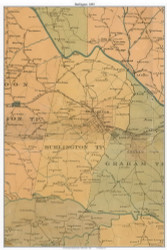Burlington Township, North Carolina 1893 Old Town Map Custom Print - Alamance Co.