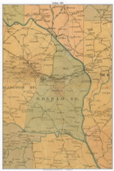 Graham Township, North Carolina 1893 Old Town Map Custom Print - Alamance Co.