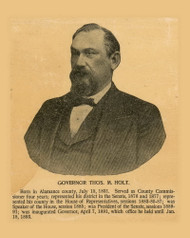 Governor Thomas Holt Portrait, North Carolina 1893 Old Town Map Custom Print - Alamance Co.