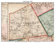 Attleborough  Attleboro, Massachusetts 1858 Old Town Map Custom Print - Bristol Co.