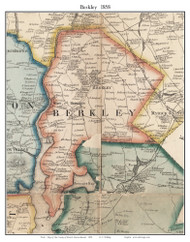 Berkley, Massachusetts 1858 Old Town Map Custom Print - Bristol Co.