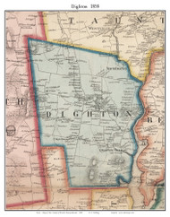 Dighton, Massachusetts 1858 Old Town Map Custom Print - Bristol Co.