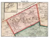 Mansfield, Massachusetts 1858 Old Town Map Custom Print - Bristol Co.