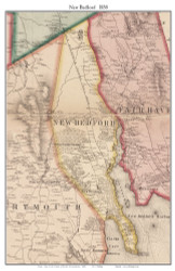 New Bedford, Massachusetts 1858 Old Town Map Custom Print - Bristol Co.