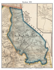 Raynham, Massachusetts 1858 Old Town Map Custom Print - Bristol Co.
