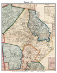 Taunton, Massachusetts 1858 Old Town Map Custom Print - Bristol Co.