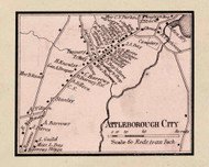 Attleborough City, Massachusetts 1858 Old Town Map Custom Print - Bristol Co.