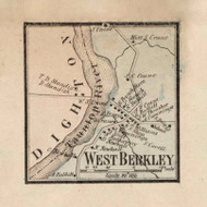 West Berkley Village, Berkely, Massachusetts 1858 Old Town Map Custom Print - Bristol Co.