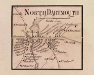 North Dartmouth Village, Dartmouth, Massachusetts 1858 Old Town Map Custom Print - Bristol Co.