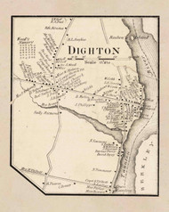Dighton Village, Dighton, Massachusetts 1858 Old Town Map Custom Print - Bristol Co.