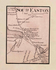 South Easton Village, Easton, Massachusetts 1858 Old Town Map Custom Print - Bristol Co.