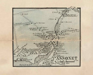 Assonet Village, Freetown, Massachusetts 1858 Old Town Map Custom Print - Bristol Co.