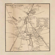 Mansfield Center Village, Mansfield, Massachusetts 1858 Old Town Map Custom Print - Bristol Co.