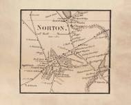 Norton Village, Norton, Massachusetts 1858 Old Town Map Custom Print - Bristol Co.