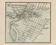 Watchemoket Village, Seekonk, Massachusetts 1858 Old Town Map Custom Print - Bristol Co.