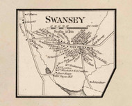 Swansey Village, Swansey, Massachusetts 1858 Old Town Map Custom Print - Bristol Co.