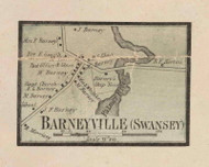 Barneyville Village, Swansey, Massachusetts 1858 Old Town Map Custom Print - Bristol Co.