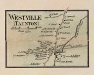 Westville Village, Taunton, Massachusetts 1858 Old Town Map Custom Print - Bristol Co.