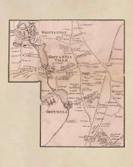 Whittenton, Britanniaville and Hopewell Village, Taunton, Massachusetts 1858 Old Town Map Custom Print - Bristol Co.