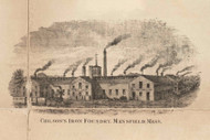 Chilson's Iron Factory, Mansfield, Massachusetts 1858 Old Town Map Custom Print - Bristol Co.