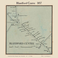Blandford Center Village, Massachusetts 1857 Old Town Map Custom Print - Hampden Co.