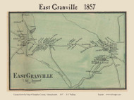 East Granville Village, Massachusetts 1857 Old Town Map Custom Print - Hampden Co.
