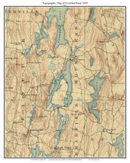 Crotched Pond 1899 - Custom USGS Old Topo Map - Maine Belgrade-Winthrop 3