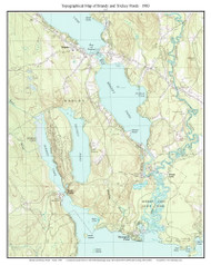 Brandy Pond & Trickey Pond 1983 - Naples - Custom USGS Old Topo Map - Maine 1