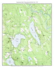 Keoka Lake & McWain Pond 1983 - Waterford - Custom USGS Old Topo Map - Maine 1