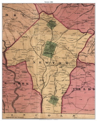 Newton Township, North Carolina 1886 Old Town Map Custom Print - Catawba Co