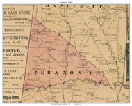 Lebanon Township, North Carolina 1887 Old Town Map Custom Print - Durham Co