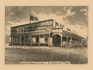 Banner Warehouse, North Carolina 1887 Old Town Map Custom Print - Durham Co