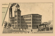 Durham Cotton Mills, North Carolina 1887 Old Town Map Custom Print - Durham Co