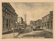 Main Street, Durham, North Carolina 1887 Old Town Map Custom Print - Durham Co