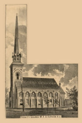 Trinity Church, North Carolina 1887 Old Town Map Custom Print - Durham Co