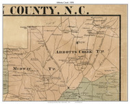 Abbotts Creek Township, North Carolina 1890 Old Town Map Custom Print - Davidson Co