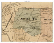 Arcadia Township, North Carolina 1890 Old Town Map Custom Print - Davidson Co