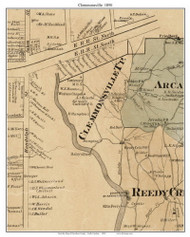 Clemmonsville Township, North Carolina 1890 Old Town Map Custom Print - Davidson Co