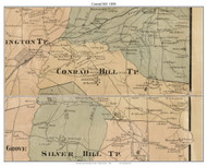 Conrad Hill Township, North Carolina 1890 Old Town Map Custom Print - Davidson Co