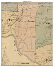 Cotton Grove Township, North Carolina 1890 Old Town Map Custom Print - Davidson Co