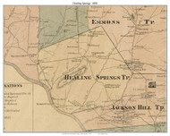 Healing Springs Township, North Carolina 1890 Old Town Map Custom Print - Davidson Co