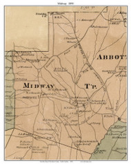 Midway Township, North Carolina 1890 Old Town Map Custom Print - Davidson Co