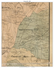 Thomasville Township, North Carolina 1890 Old Town Map Custom Print - Davidson Co